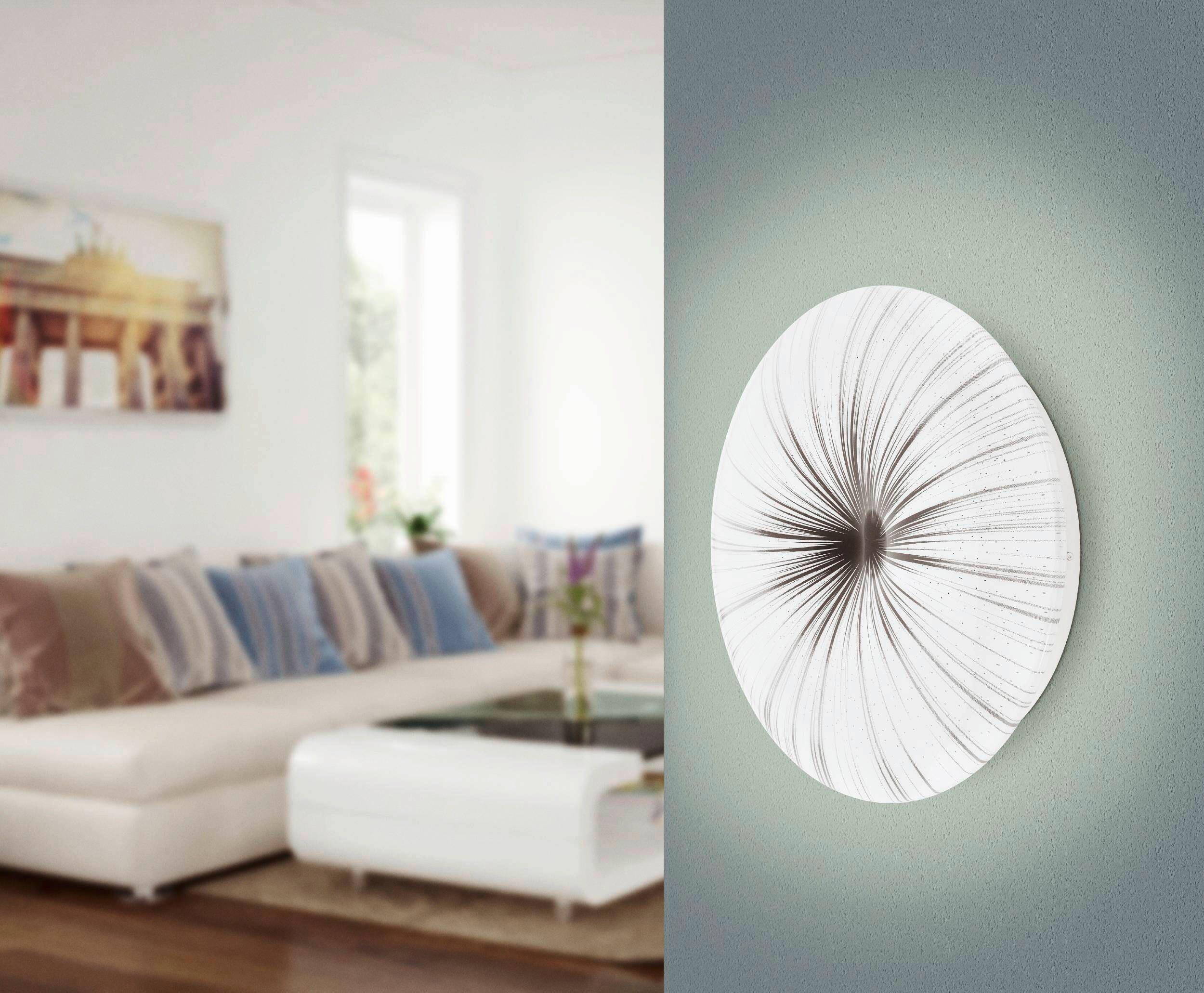 STROPNÍ LED SVÍTIDLO, 41/6,5 cm  - bílá/barvy stříbra, Konvenční, kov/plast (41/6,5cm) - Eglo