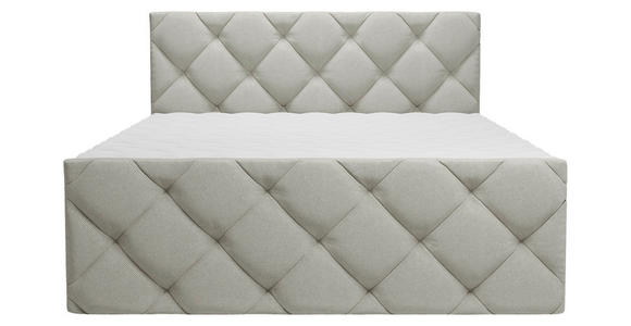 BOXBETT 200/200 cm in Hellgrau - Hellgrau/Schwarz, KONVENTIONELL, Kunststoff/Textil (200/200cm) - Carryhome