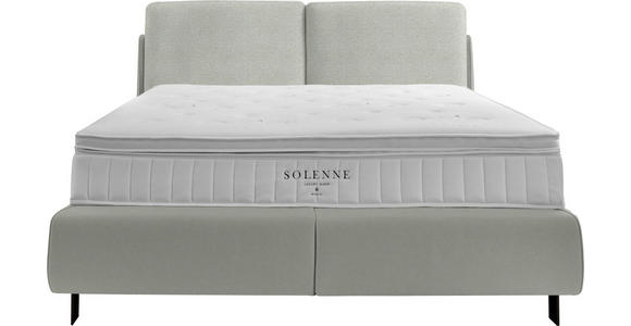 BOXSPRINGBETT 180/200 cm  in Hellgrau  - Hellgrau/Schwarz, Design, Textil/Metall (180/200cm) - Johann Jakob