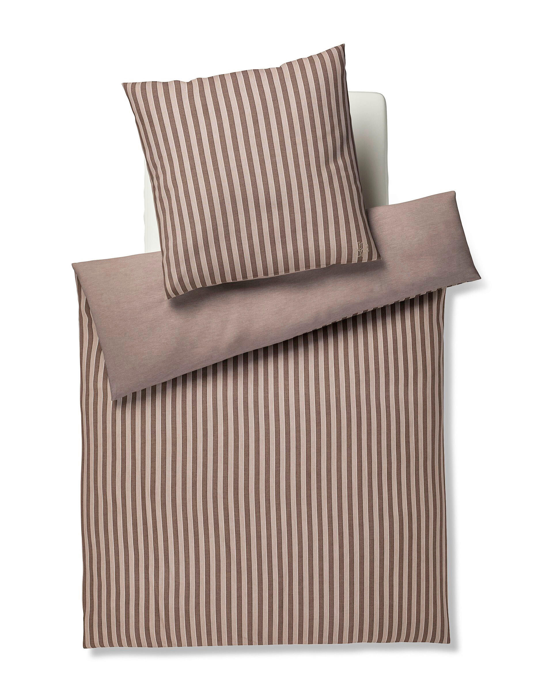 WENDEBETTWÄSCHE Soft Lines Flanell 155/220 cm  - Braun, Basics, Textil (155/220cm) - Joop!