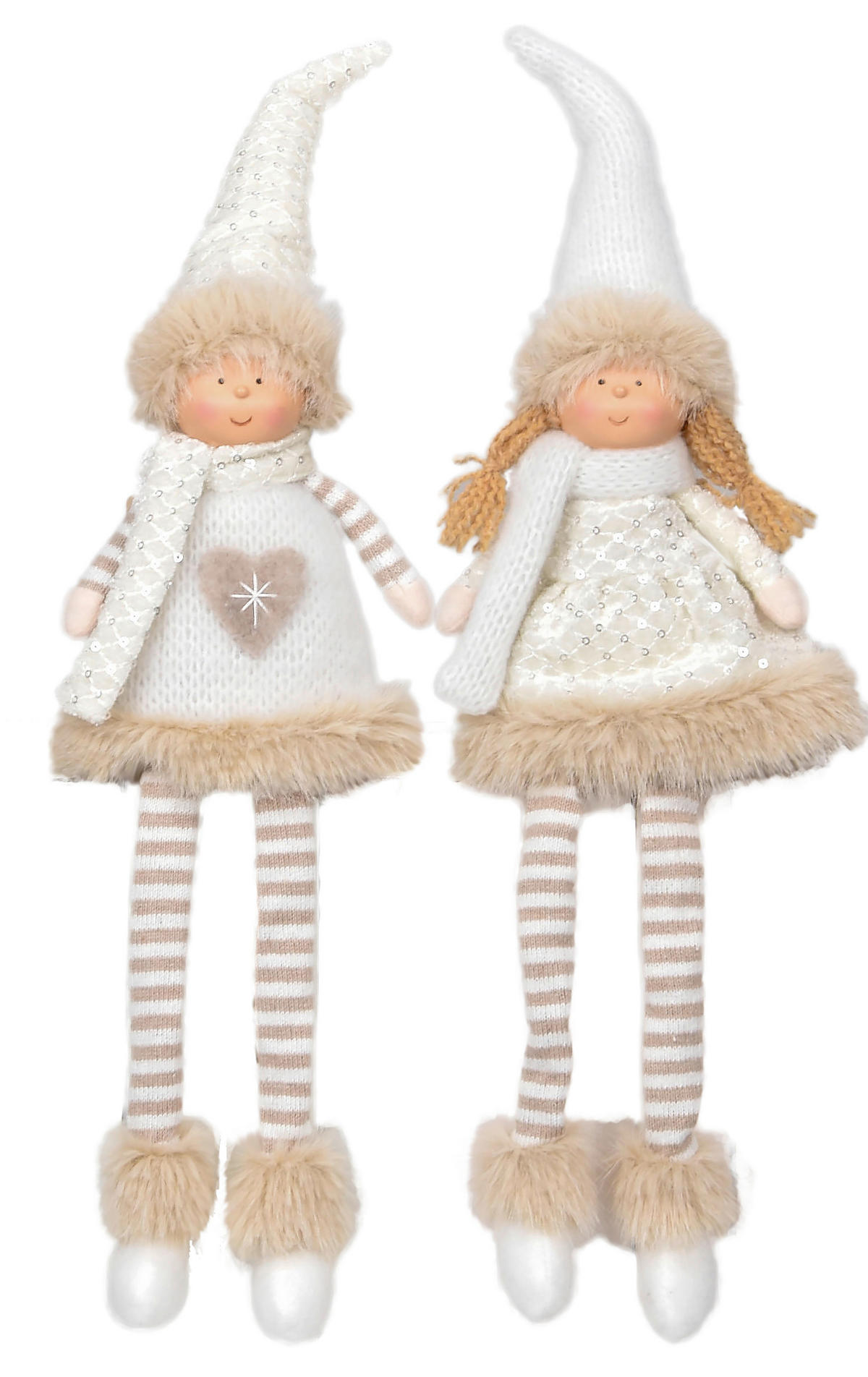 VÁNOČNÍ FIGURKA - bílá/hnědá, Lifestyle, textil/plast (9/46/6cm) - X-Mas