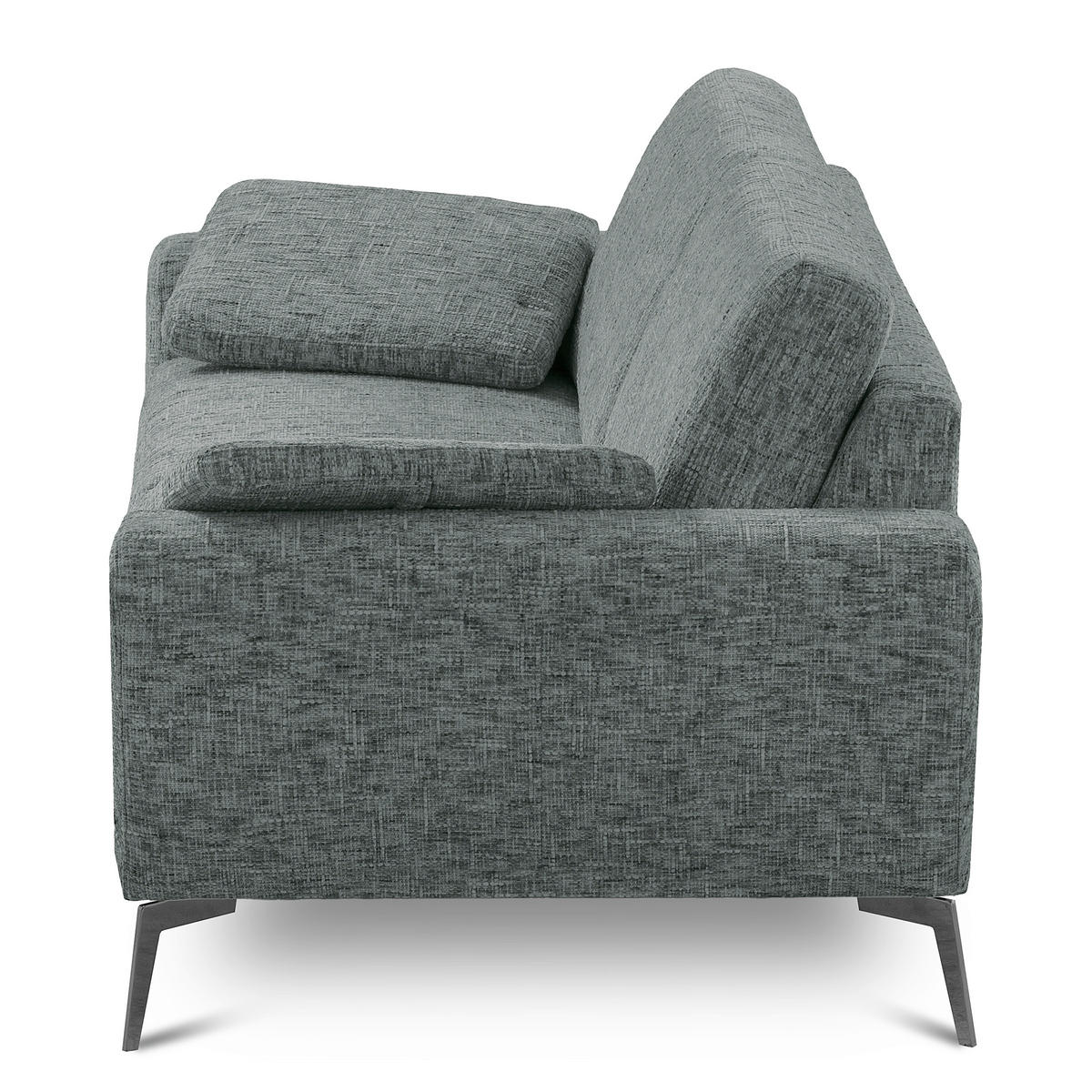 3-SITZER-SOFA Webstoff Anthrazit  - Anthrazit/Schwarz, Design, Textil/Metall (187/85/92cm) - Livetastic
