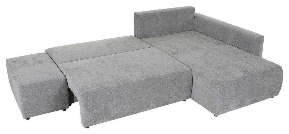 ECKSOFA in Flachgewebe Grau  - Schwarz/Grau, Konventionell, Kunststoff/Textil (295/200cm) - Carryhome