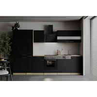 MODULKÖK 310 cm   i svart  - stålfärgad/svart, Basics, metall/trämaterial (310cm) - Respekta