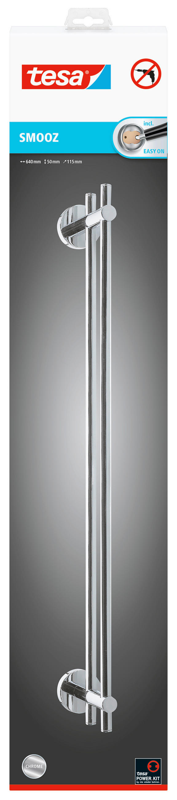 HANDTUCHSTANGE Chromfarben  - Chromfarben, Trend, Metall (64/11,5/5cm) - Tesa