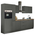 KÜCHENBLOCK   in Graphitfarben  - Schwarz/Graphitfarben, Basics, Holzwerkstoff/Metall (300/211/60cm) - Xora