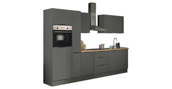 KÜCHENBLOCK   in Graphitfarben  - Schwarz/Graphitfarben, Basics, Holzwerkstoff/Metall (300/211/60cm) - Xora