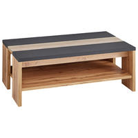 COUCHTISCH Klarglas 110/65/40 cm rechteckig Schwarz, Eichefarben  - Eichefarben/Schwarz, Design, Glas/Holzwerkstoff (110/65/40cm) - Hom`in