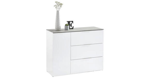 KOMMODE Galaverna in 120,1/93,50/45 cm - Weiß/Grau, Design, Holzwerkstoff/Metall (120,1/93,50/45cm) - Carryhome