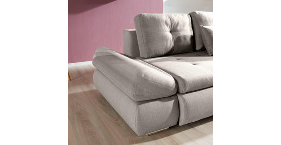 ECKSOFA in Webstoff Beige  - Chromfarben/Beige, Design, Kunststoff/Textil (302/187cm) - Carryhome