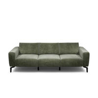 3-SITZER-SOFA Cosy in Samt Waldgrün  - Waldgrün/Schwarz, Design, Textil/Metall (250/86/86-94cm) - SENSOO