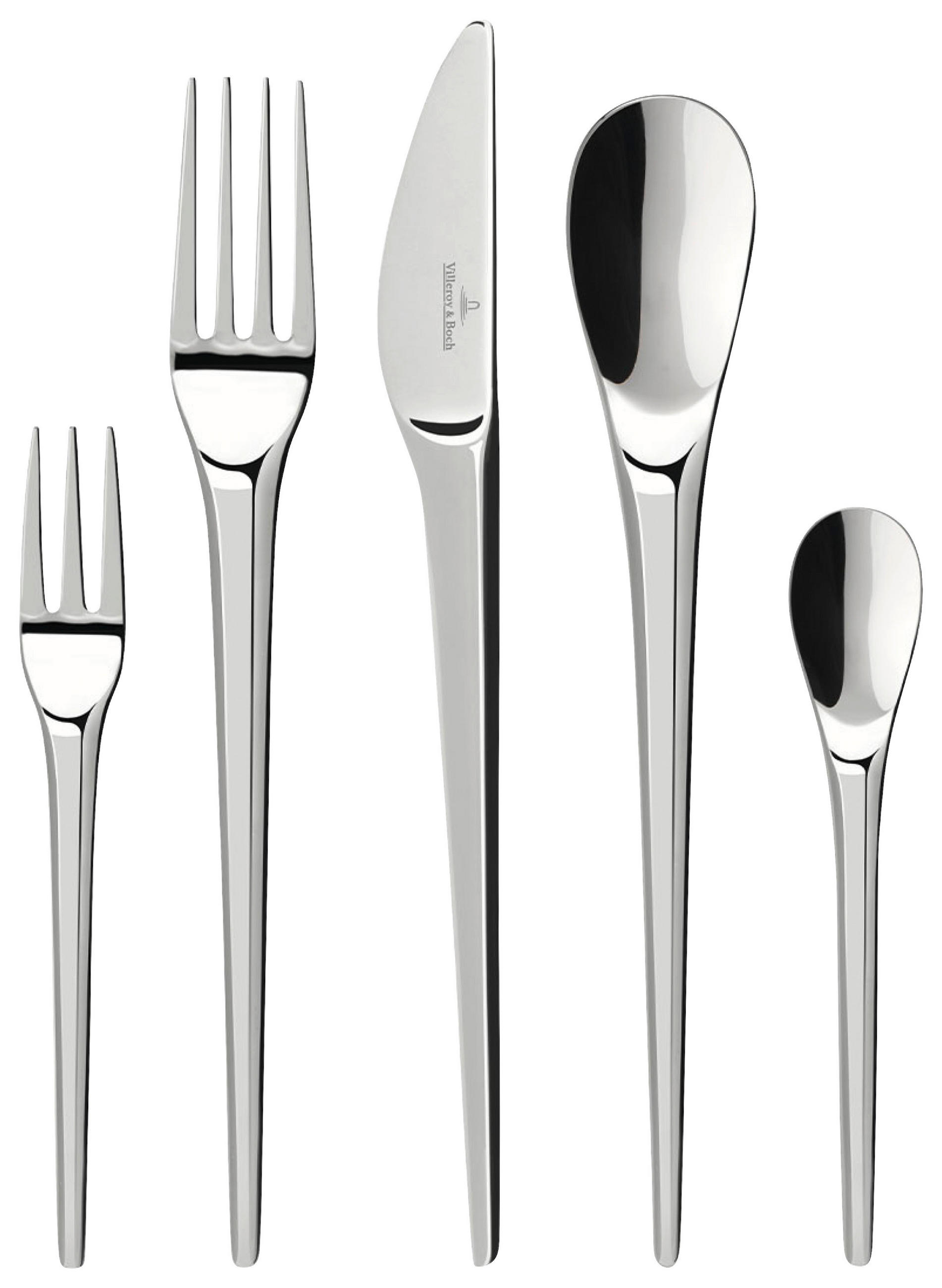 BESTECKSET New Moon 30-teilig Edelstahl  - Silberfarben, Design, Metall (44/29/6,5cm) - Villeroy & Boch