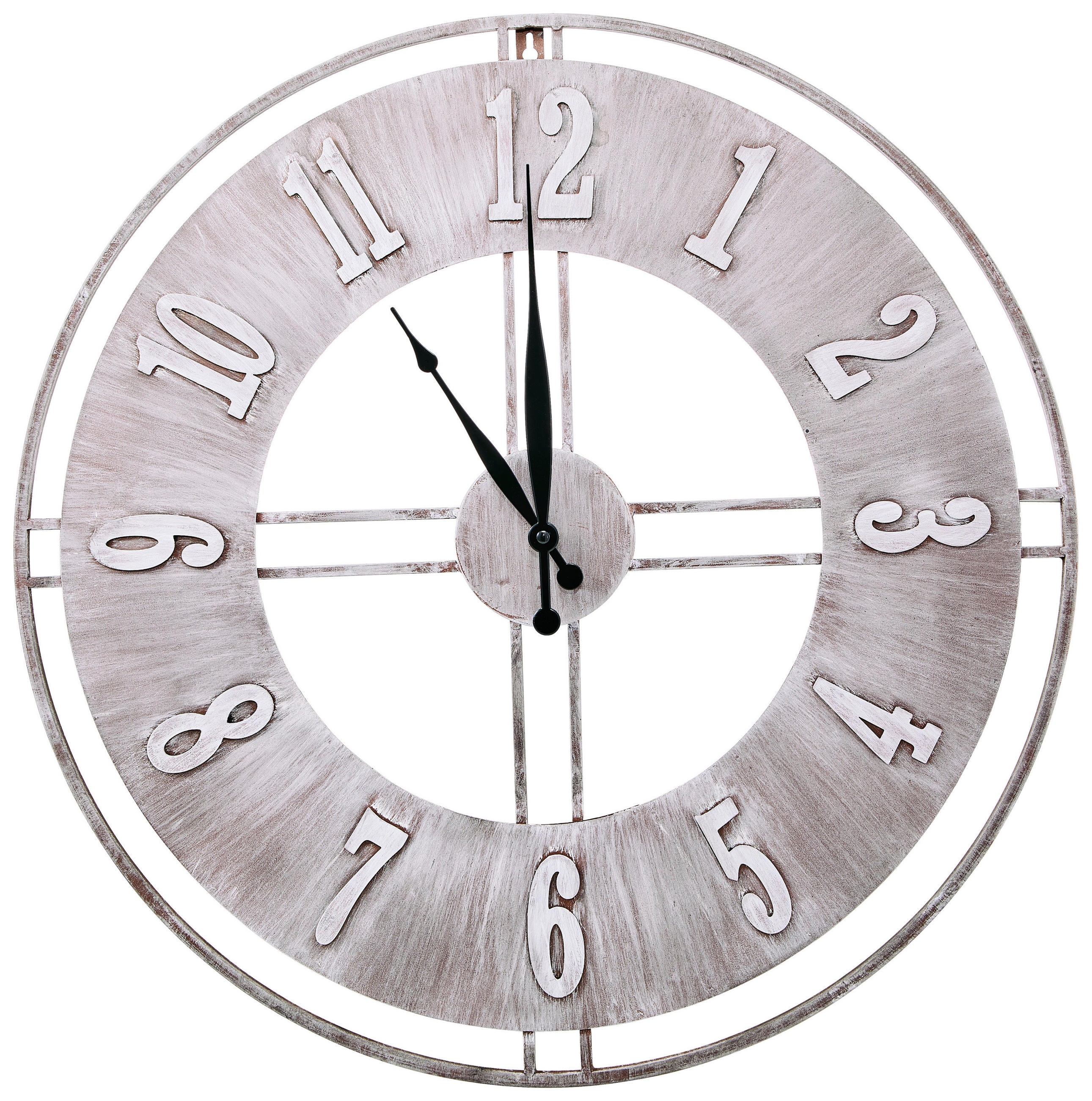 WANDUHR Schwarz  - Schwarz, Design, Metall (60cm) - Ambia Home