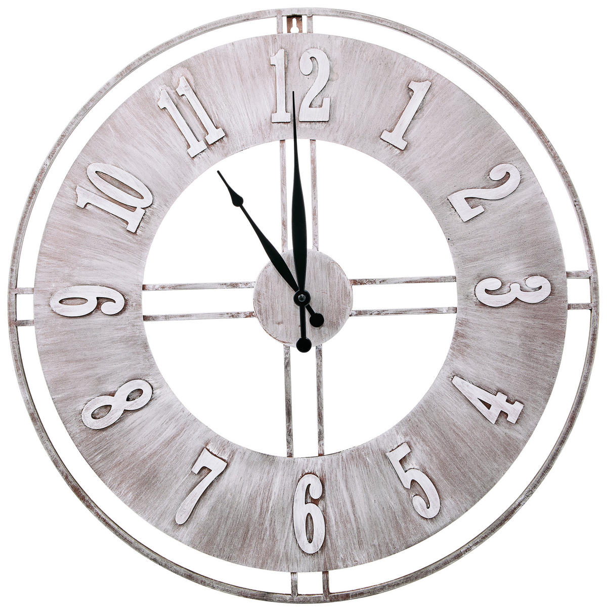 WANDUHR Schwarz  - Schwarz, Design, Metall (60cm) - Ambia Home