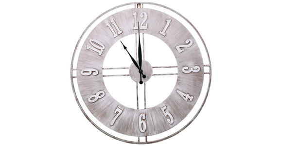 WANDUHR Schwarz  - Schwarz, Design, Metall (60cm) - Ambia Home