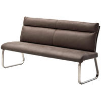 SITZBANK in Metall, Textil Braun, Edelstahlfarben  - Edelstahlfarben/Braun, Design, Textil/Metall (180/98/70cm) - Livetastic