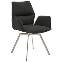 ARMLEHNSTUHL Stahl  - Edelstahlfarben/Anthrazit, Design, Textil/Metall (63/86/60cm) - Venjakob