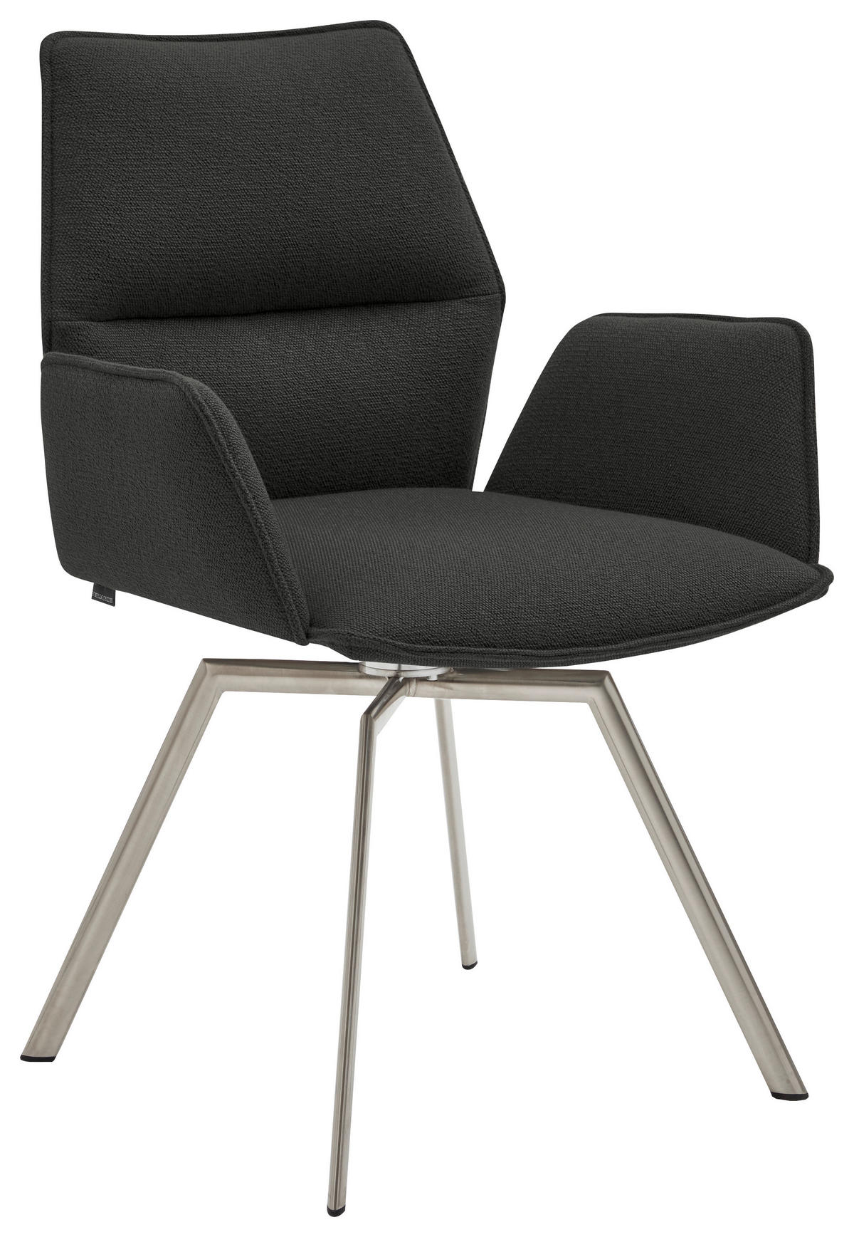 ARMLEHNSTUHL Stahl  - Edelstahlfarben/Anthrazit, Design, Textil/Metall (63/86/60cm) - Venjakob