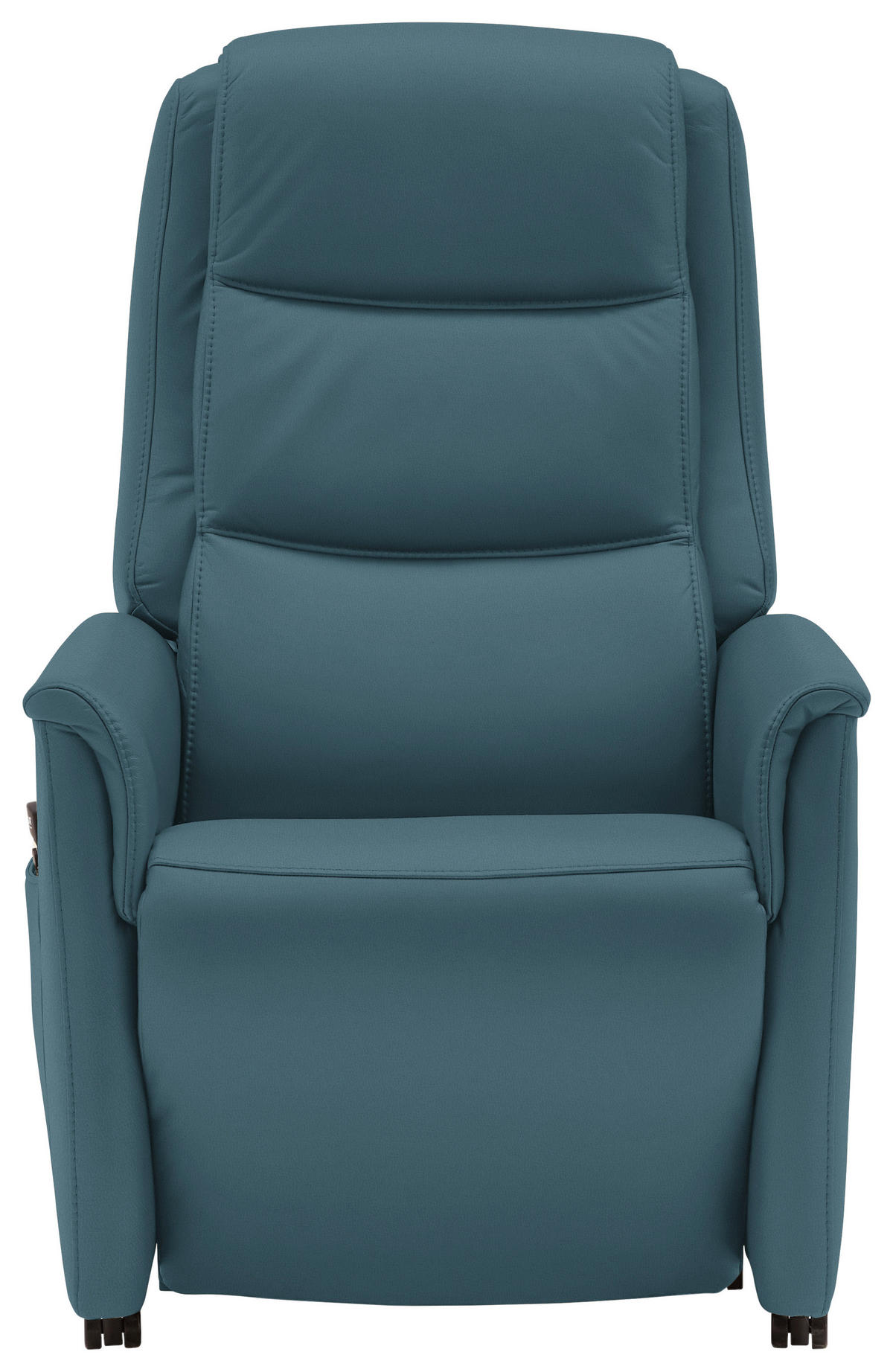 FERNSEHSESSEL Valdera  mit Relaxfunktion, Aufstehhilfe, Rücken echt Echtleder Blau  - Blau/Schwarz, KONVENTIONELL, Leder/Kunststoff (70/107/88cm) - Livetastic