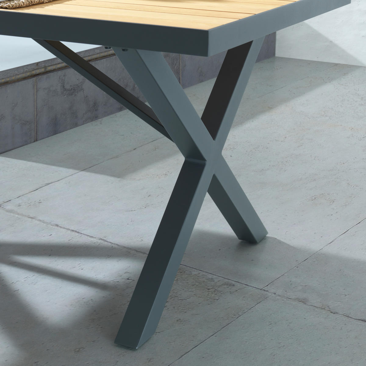 BAŠTENSKI STO  - prirodna boja/antracit, Dizajnerski, drvo/metal (180/91cm) - Ambia Garden