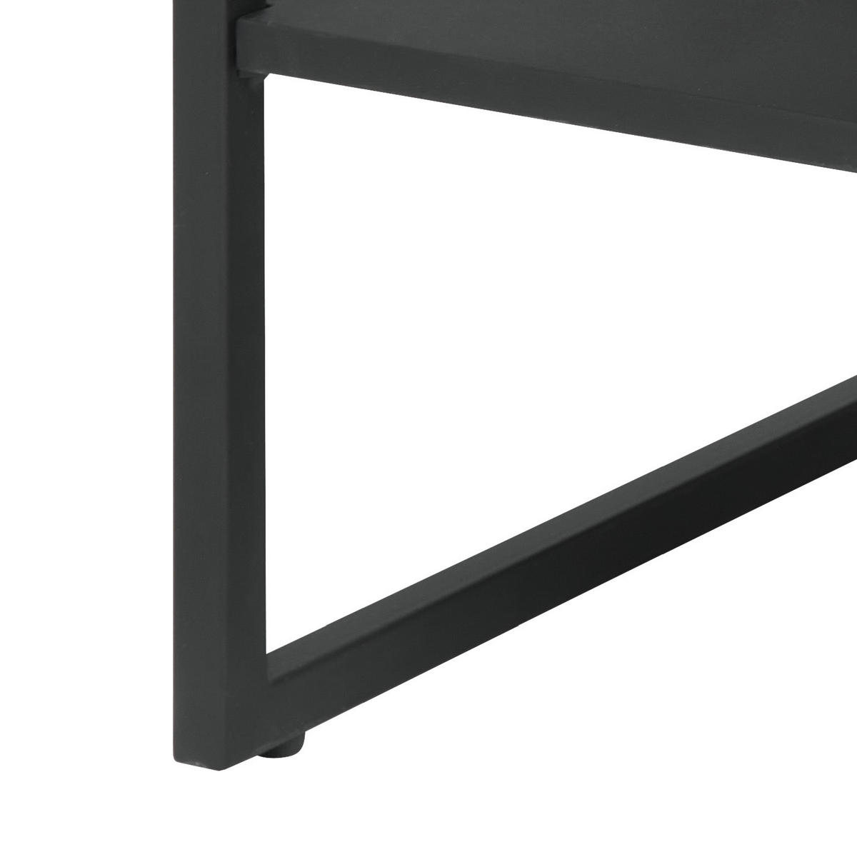COUCHTISCH Eiche massiv quadratisch Naturfarben, Schwarz  - Schwarz/Naturfarben, MODERN, Holz/Holzwerkstoff (70/44/70cm) - Livetastic