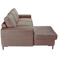 ECKSOFA Taupe Cord  - Taupe/Schwarz, KONVENTIONELL, Textil/Metall (150/240cm) - Carryhome