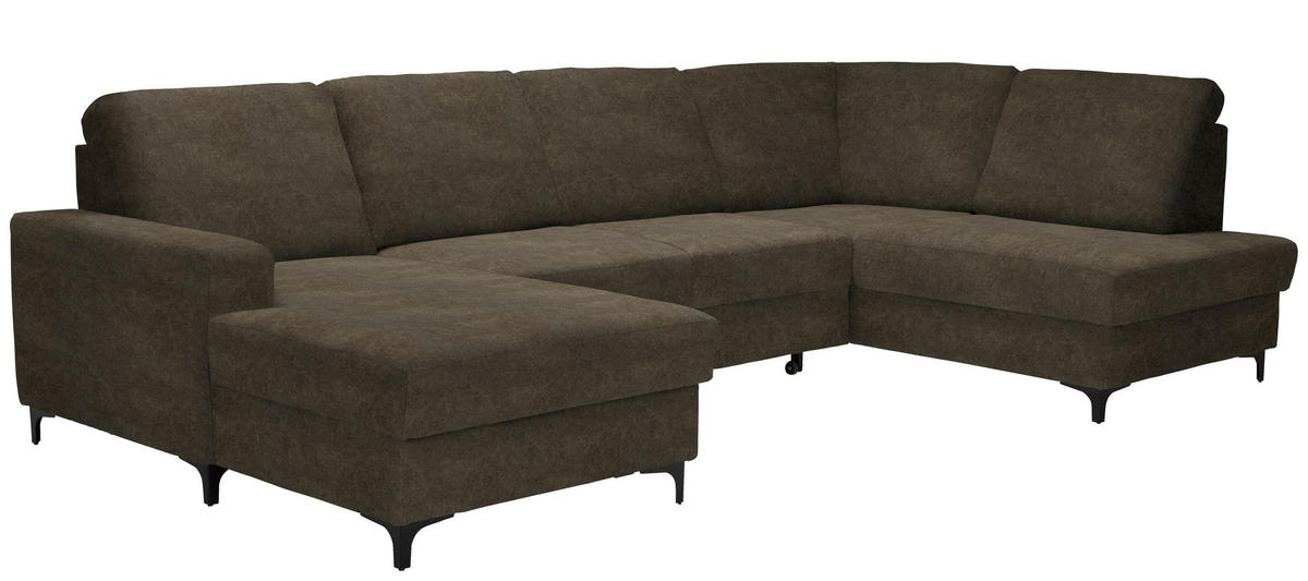 SOFFA i flatväv gråbrun  - gråbrun/svart, Klassisk, metall/textil (167/317/185cm) - Livetastic