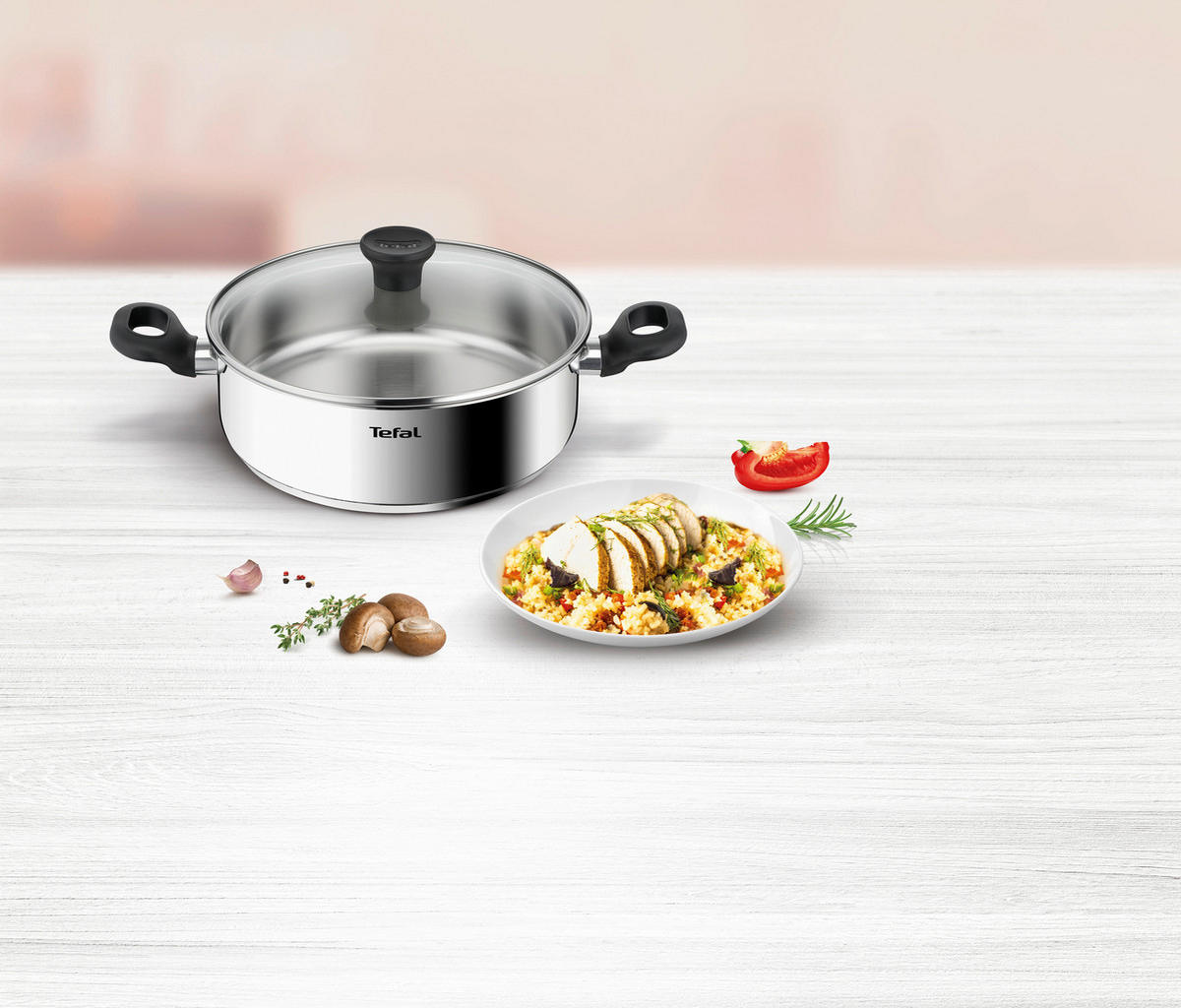 SCHMORPFANNE Duetto Silitan®-Antihaftbeschichtung  - Edelstahlfarben, Basics, Metall (38,7/10/25,6cm) - Tefal