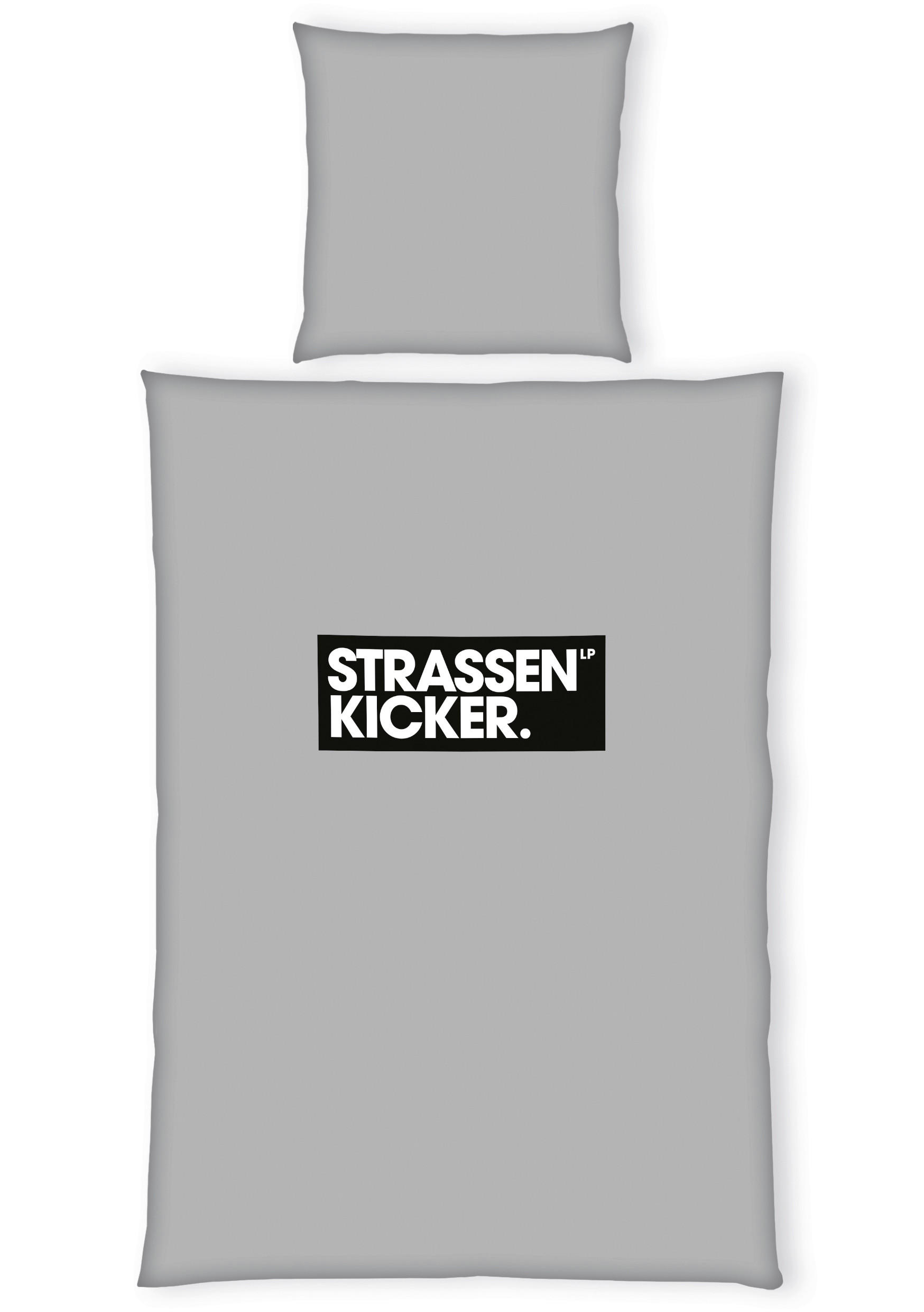 Herding Jugendbettwäsche Strassenkicker Grau, Schwarz 155x220 cm