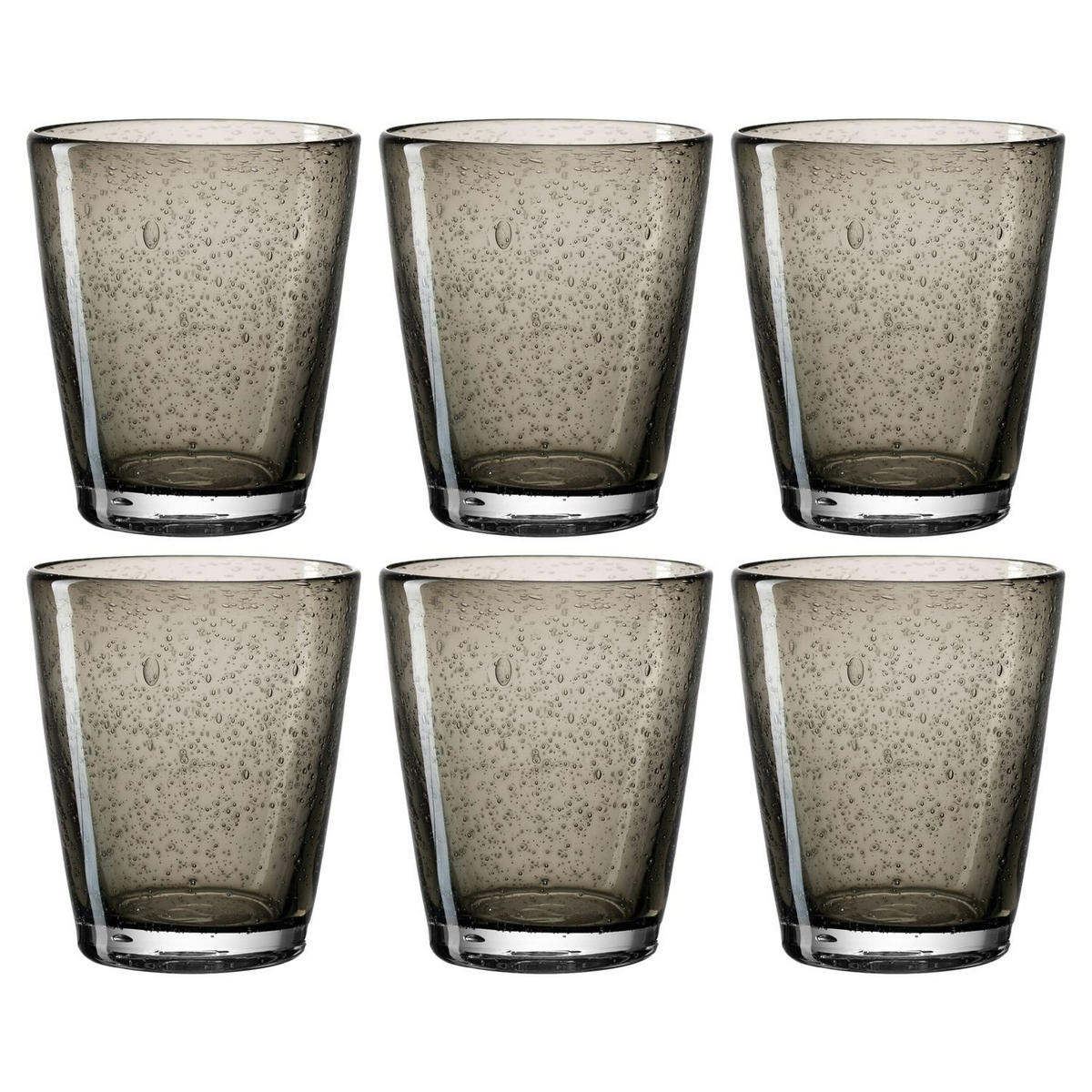 GLÄSERSET Burano 6-teilig  - Grau, Trend, Glas (9,00/10,00/9,00cm) - Leonardo