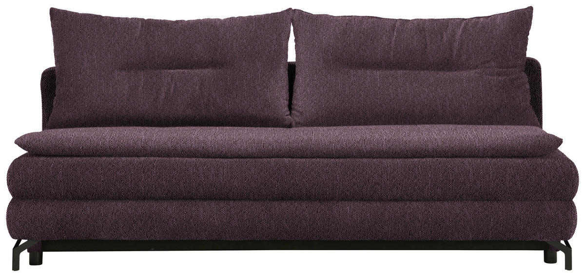 SCHLAFSOFA in Webstoff Lila, Rosa  - Lila/Schwarz, MODERN, Textil/Metall (208/73/92/102cm) - Novel