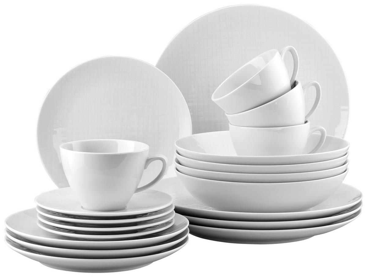 KOMBISERVICE Mesh weiß 20-teilig  - Weiss, Basics, Keramik - Rosenthal