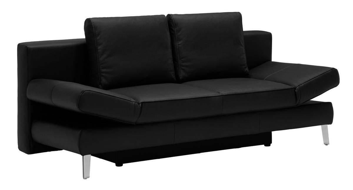 SCHLAFSOFA in Echtleder  - Chromfarben, Design, Leder/Metall (200/85/90cm) - Novel