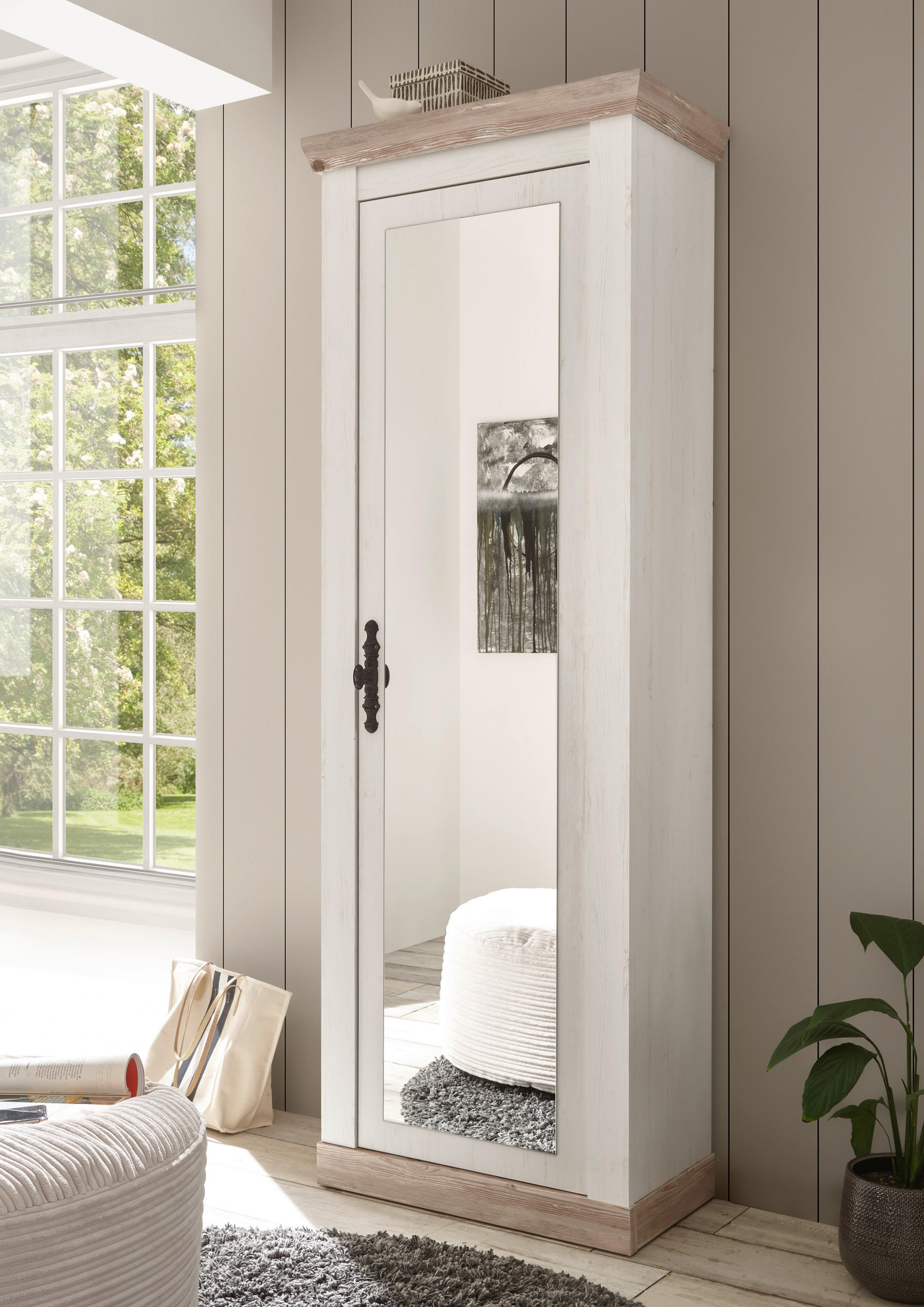 GARDEROBE in 73/201/38 cm - Hellbraun/Pinienfarben, Design, Holzwerkstoff (73/201/38cm) - MID.YOU