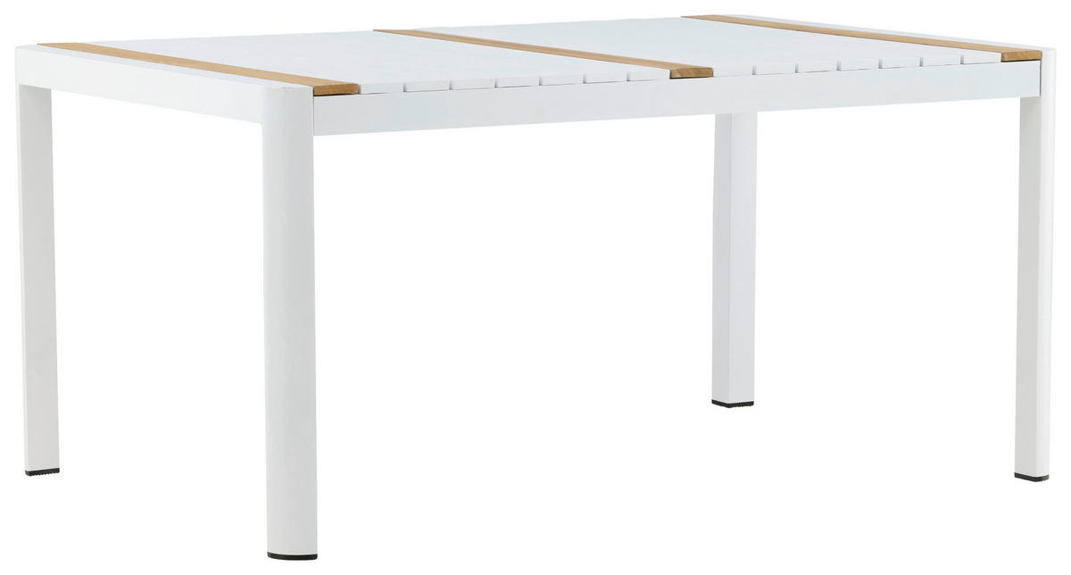 GARTENTISCH 90/75/150 cm  - Weiß, KONVENTIONELL, Holz/Metall (90/75/150cm) - Gardenson