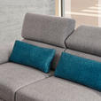 ECKSOFA in Velours Grau  - Schwarz/Grau, Design, Textil/Metall (295/187cm) - Novel