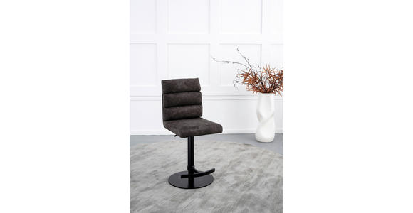 BARHOCKER Webstoff Braun Eisen Stoffauswahl, Sitzfläche 360° drehbar  - Schwarz/Braun, Design, Textil/Metall (42/90-117/58,5cm) - Novel