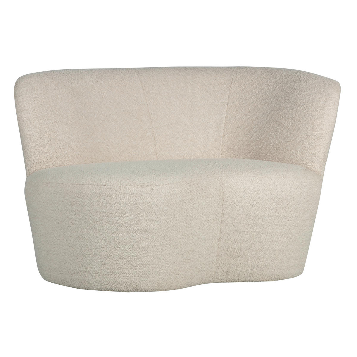RÉCAMIERE Stone in Bouclé Creme  - Creme/Schwarz, MODERN, Kunststoff/Textil (112/73/80cm) - Livetastic