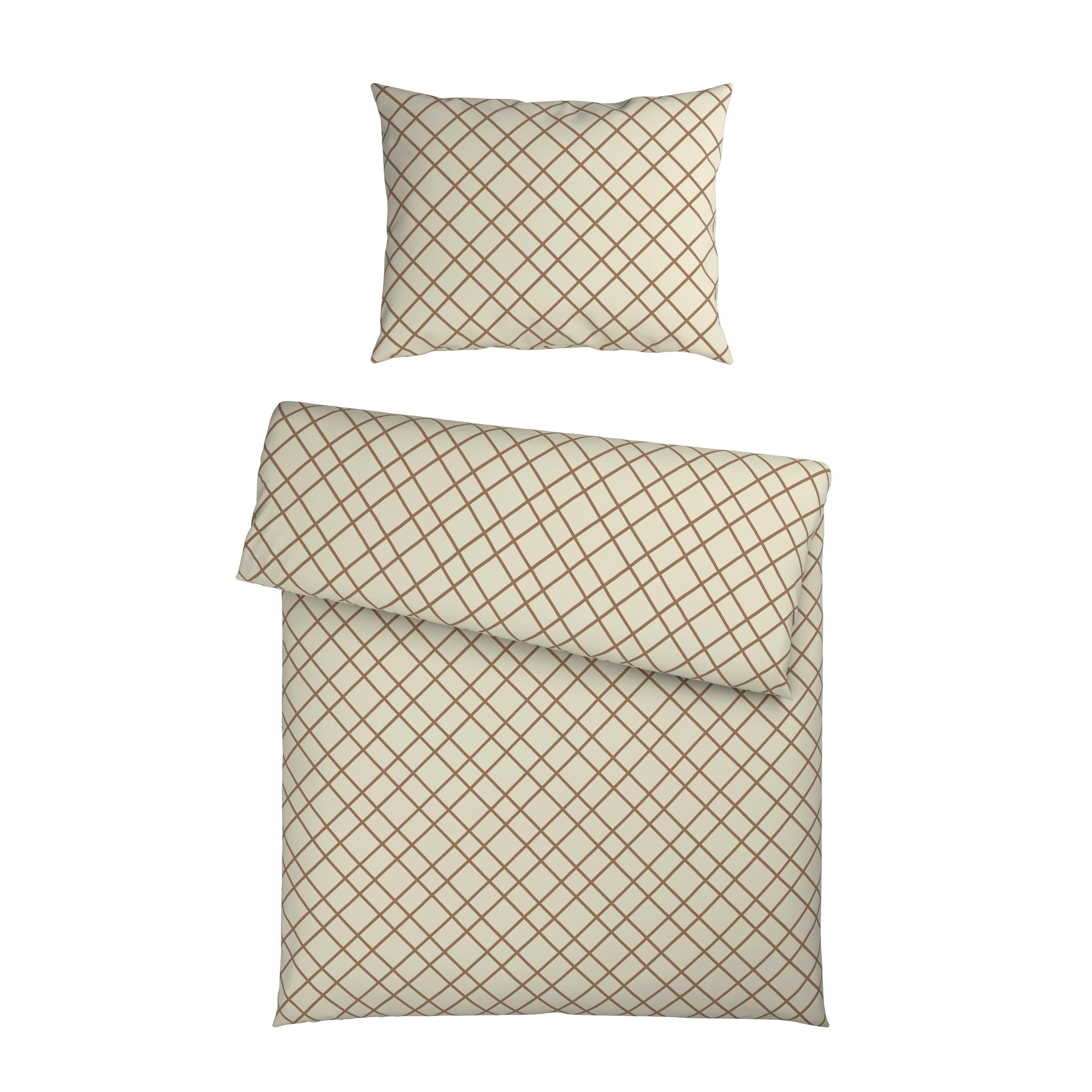 POVLEČENÍ, flanel, hnědá, krémová, 140/200 cm - krémová/hnědá, Konvenční, textil (140/200cm) - Esposa