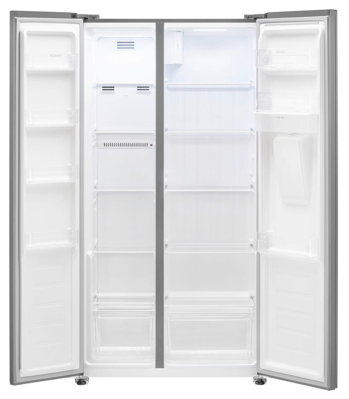 SIDE-BY-SIDE 90/177/59 cm SBS 7367  - Edelstahlfarben, Trend, Kunststoff (90/177/59cm) - Bomann