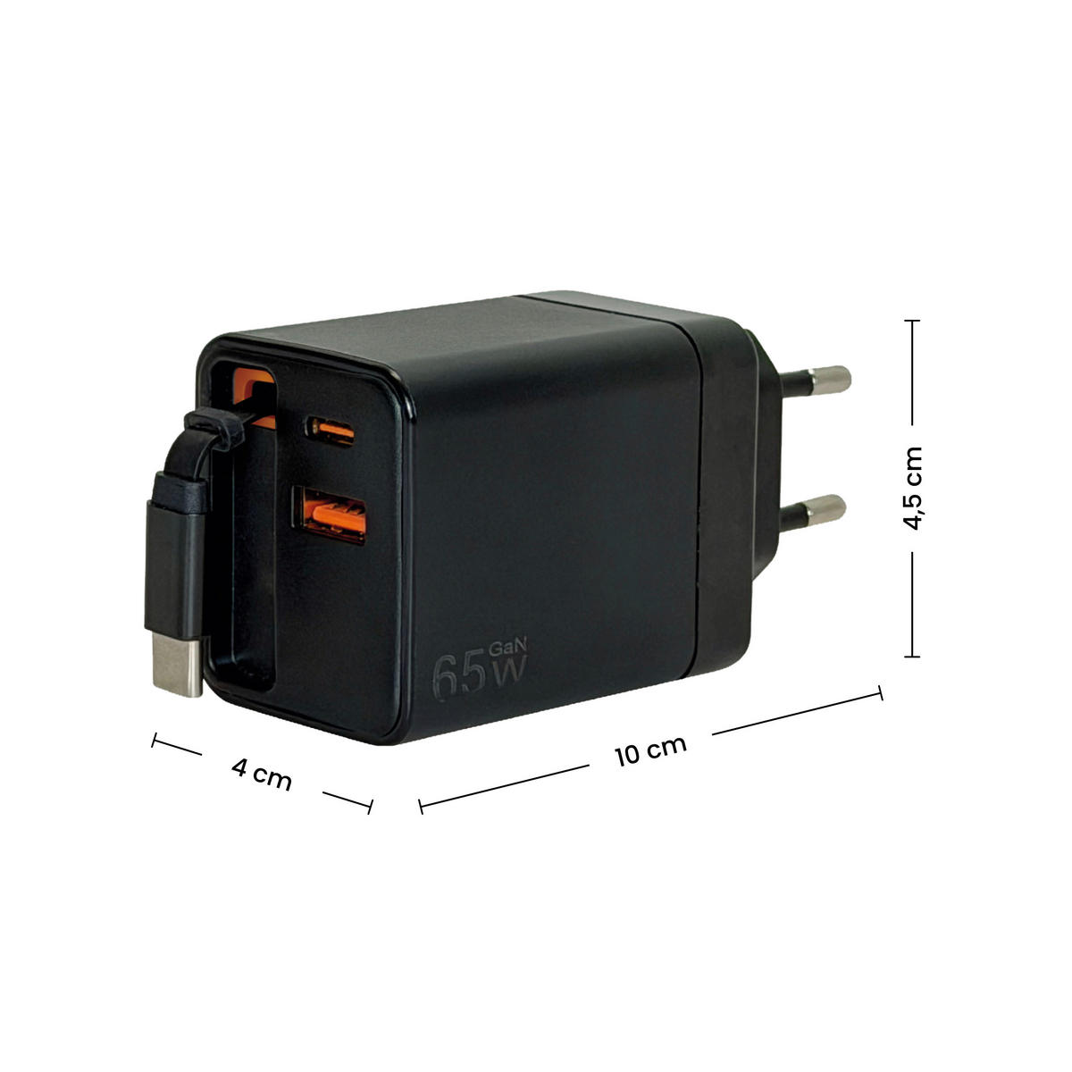 NABÍJECÍ ADAPTÉR - černá, Basics, kov/plast (10/4/4,5cm) - Mican