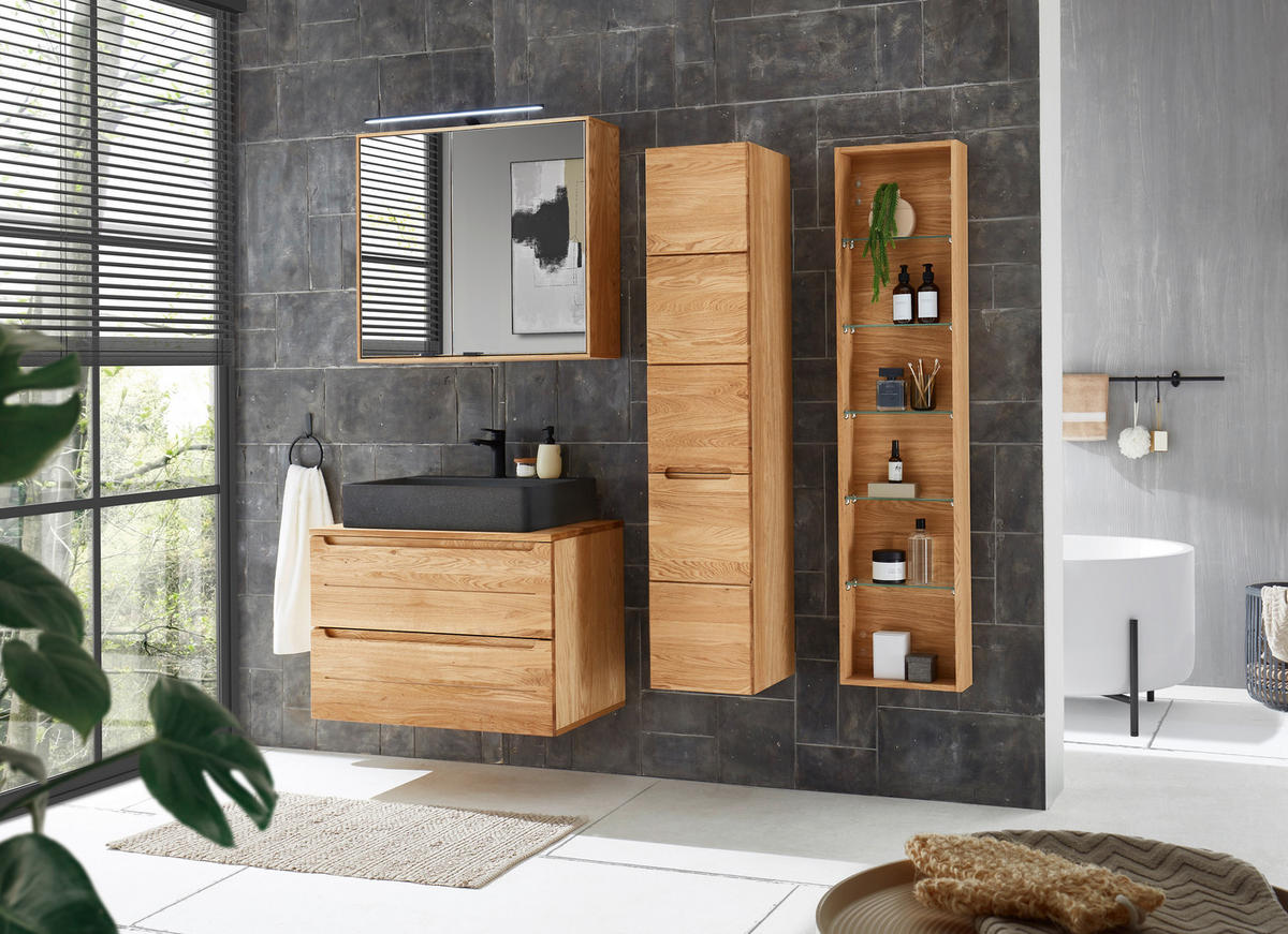 WASCHBECKENUNTERSCHRANK 80/54/46 cm  - Eichefarben, KONVENTIONELL, Holz/Holzwerkstoff (80/54/46cm) - Linea Natura