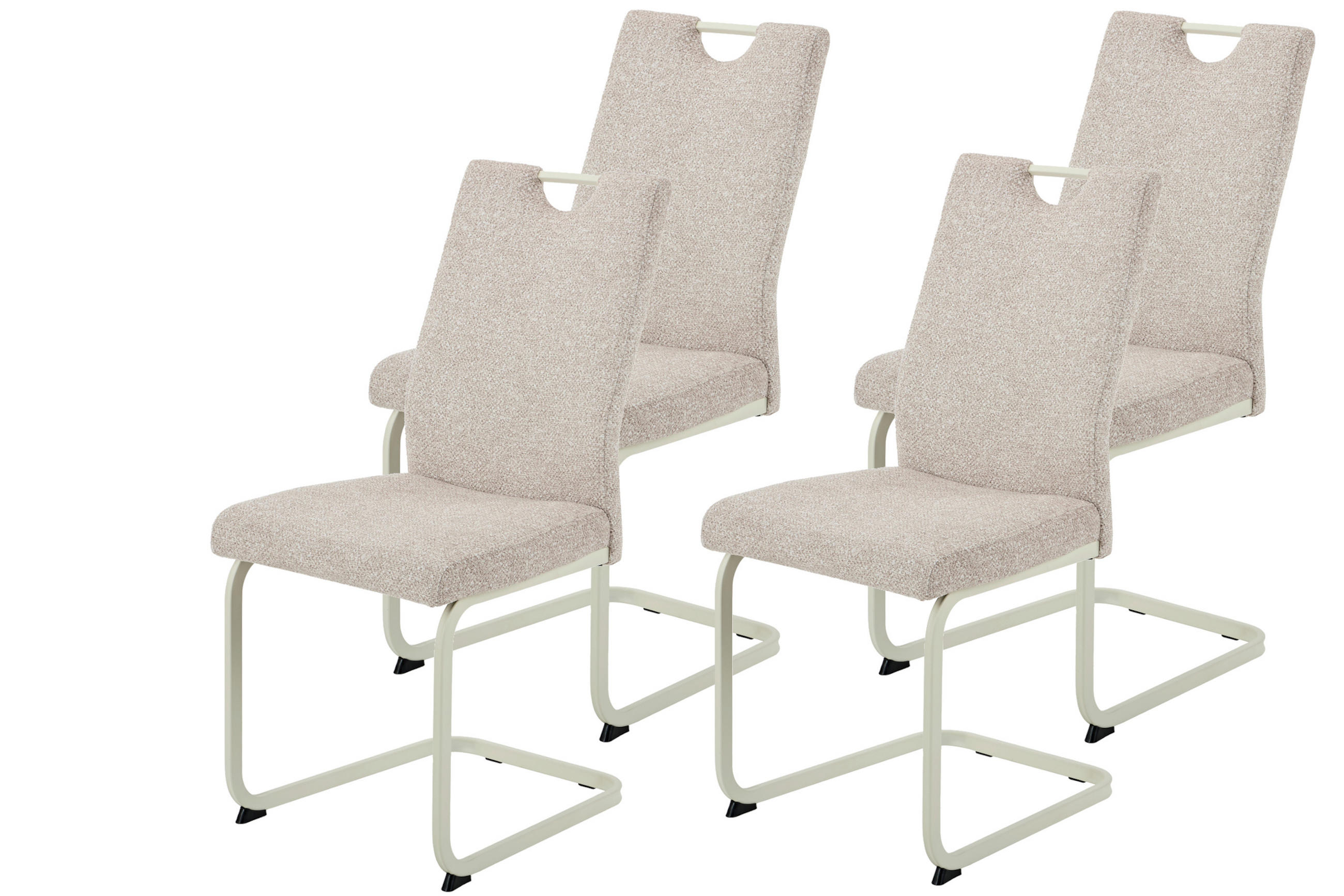 P & B Schwingstuhl-Set Creme 45x98x59 cm