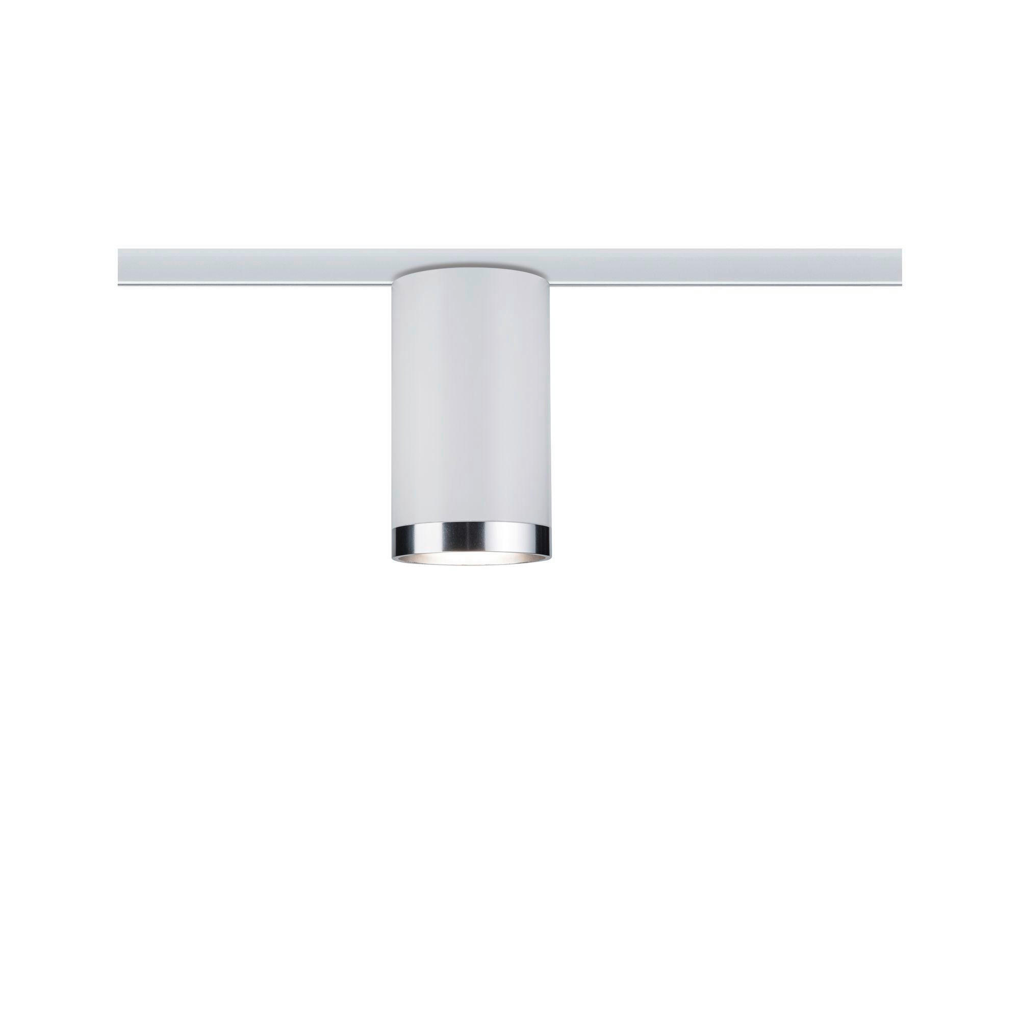 SCHIENENSYSTEM-STRAHLER 6,5/12,8 cm   - Chromfarben/Weiß, Basics, Kunststoff/Metall (6,5/12,8cm) - Paulmann