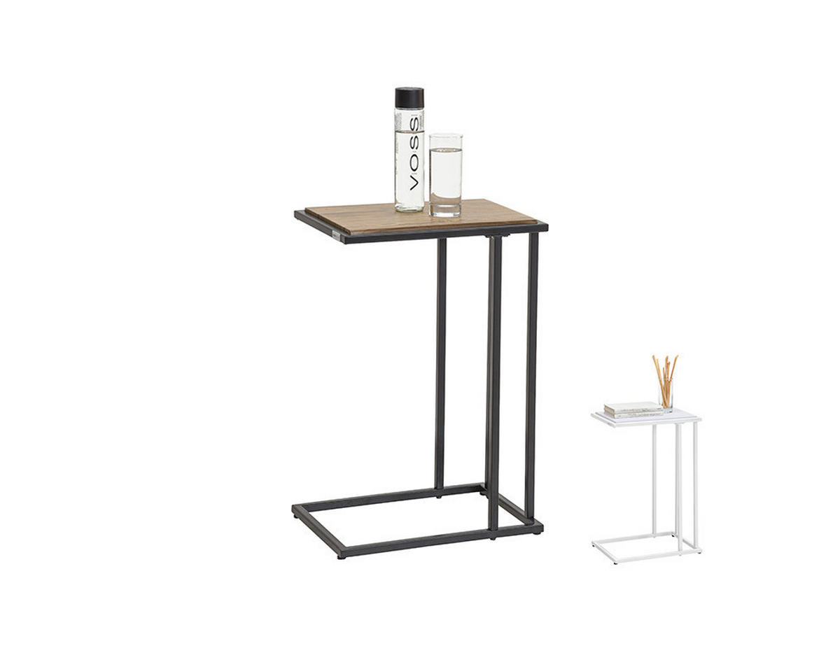BEISTELLTISCH in Metall, Holzwerkstoff 40/30/60 cm  - Eichefarben/Schwarz, Design, Holzwerkstoff/Metall (40/30/60cm) - home24