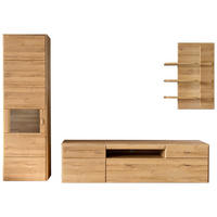 WOHNWAND  Eichefarben 300/206/52 cm  - Eichefarben, Konventionell, Glas/Holzwerkstoff (300/206/52cm) - Cantus