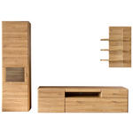 WOHNWAND  in Eichefarben  300/206/52 cm  - Eichefarben, KONVENTIONELL, Glas/Holzwerkstoff (300/206/52cm) - Cantus