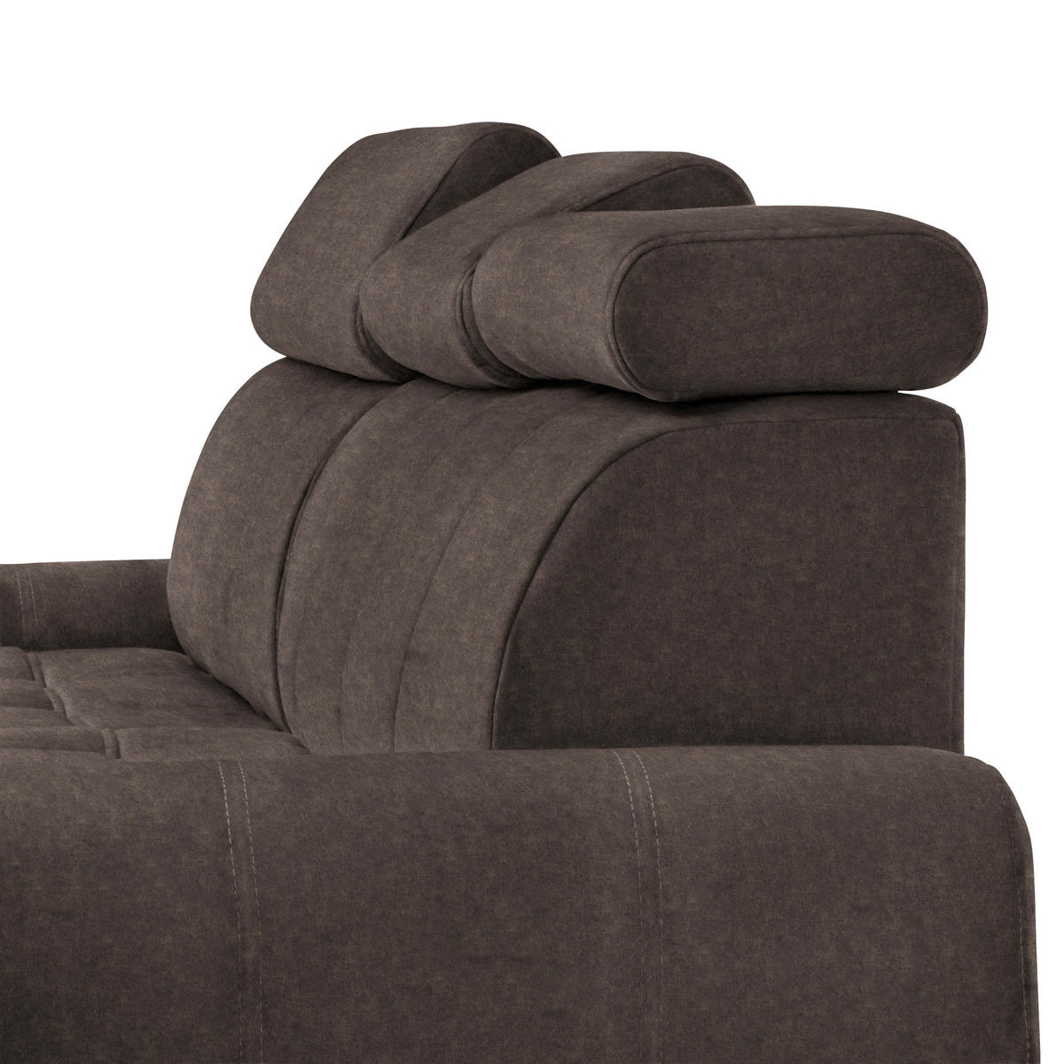 ECKSOFA Graubraun Velours  - Chromfarben/Graubraun, Design, Kunststoff/Textil (173/276cm) - Stylife