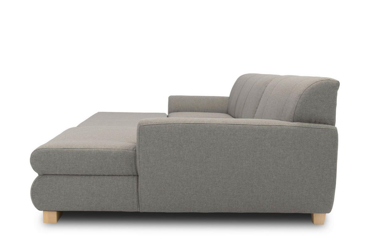 ECKSOFA NIKA Silberfarben Webstoff  - Silberfarben, Basics, Holz/Textil (277/156cm) - MID.YOU