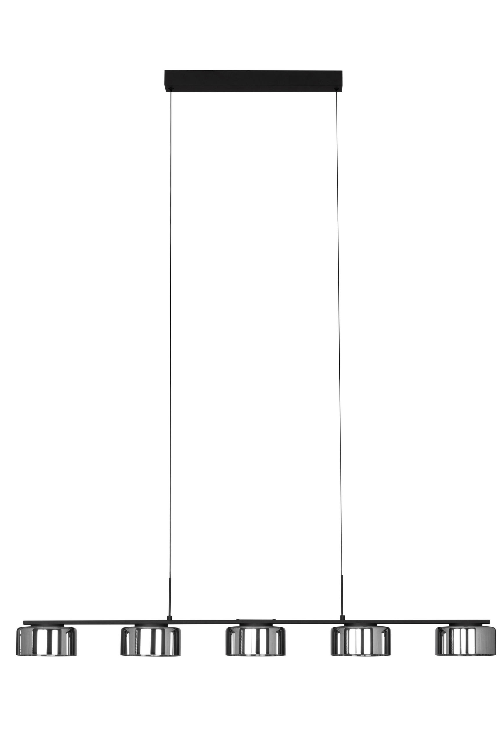 Thumbnail - Dieter Knoll Led-Hängeleuchte Tulsa, Grau Hochglanz, Kunststoff, Glas, Uni,Uni, länglich,länglich, 15x150x119 cm, CE, 3 ...